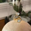 Sale Bague Ajustable Doree/Blanc Nafy Femmes Bague