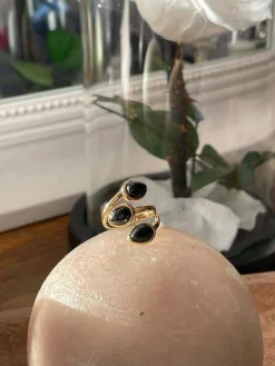 Hot Bague Ajustable Doree/Noir Nafy Femmes Bague