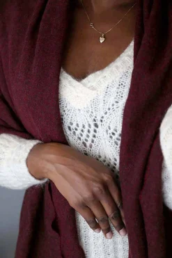 Clearance Echarpe Rouge Bordeaux Fiona Femmes Echarpe & Tour De Cou