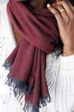 Clearance Echarpe Rouge Bordeaux Fiona Femmes Echarpe & Tour De Cou