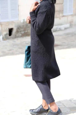 Sale Gilet Long Noir Mohair Dan Femmes Gilet