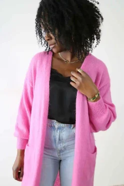 Best Gilet Long Rose Dan Femmes Gilet