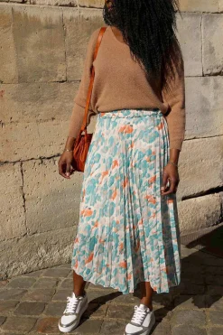 New Jupe Plissee Vert Fadela Femmes Jupe