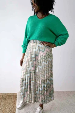 New Jupe Plissee Vert Ziguy Femmes Jupe
