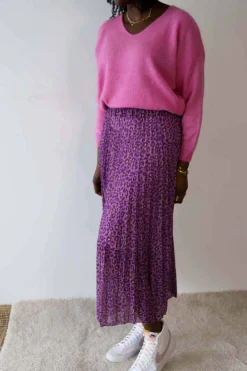 Sale Jupe Plissee Violet Nimalia Femmes Jupe