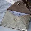 Clearance Porte-Cartes En Cuir Dore Ayden Femmes Porte-Cartes