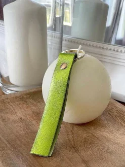 Clearance Porte-Clés En Cuir Vert Anis Daisy Femmes Porte-Clés