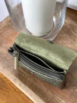 Clearance Porte-Monnaie Vert Kaki Anissa Femmes Porte-Monnaie
