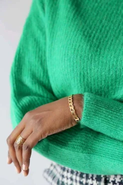Outlet Pull Mohair Vert Coline Femmes Pull
