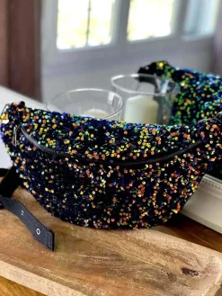 Outlet Sac Banane Bleu Peche A Sequins Xl Laumy Femmes Sac Banane