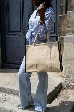 Outlet Sac Beige Ecru Miranda Femmes Sac Format A4 Et +