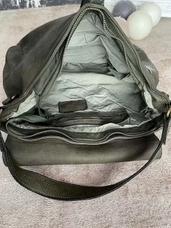 New Sac Besace Cuir Vert Kaki Ninon Femmes Sac Porte Epaule Avec Sangle