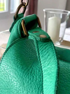 Discount Sac Besace Cuir Vert Pomme Ninon Femmes Sac Format A4 Et +