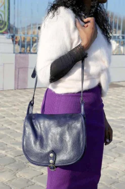 Hot Sac Bleu Stefania Femmes Sac Porte Epaule Avec Sangle