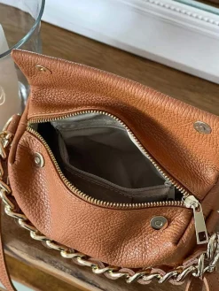 Sale Sac Marron Camel Clover Femmes Sac Porte Epaule Avec Sangle