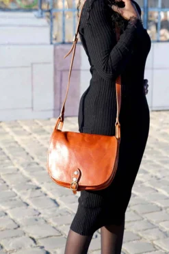 Best Sac Marron Camel Stefania Femmes Sac Porte Epaule Avec Sangle