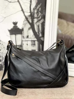 Sac Noir Davia Femmes Sac Porte Epaule Avec Sangle