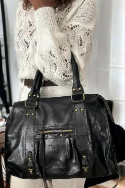Outlet Sac Noir Eloane Femmes Sac Porte Epaule Avec Anse