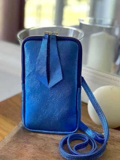 Discount Sac Portable En Cuir Bleu Kira Femmes Sac Taille Téléphone Portable