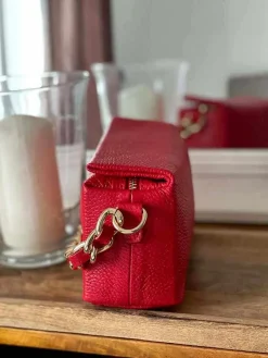Outlet Sac Rouge Clover Femmes Sac Porte Epaule Avec Sangle