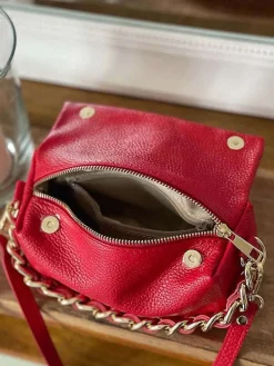 Outlet Sac Rouge Clover Femmes Sac Porte Epaule Avec Sangle